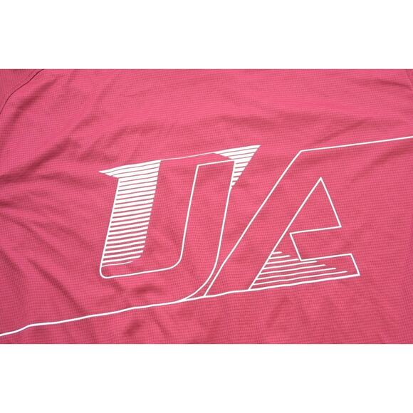 Under Armour Gym Shirt Fitted HeatGear Maroon Short Sleeve Mens Sz XL - Picture 7 of 10